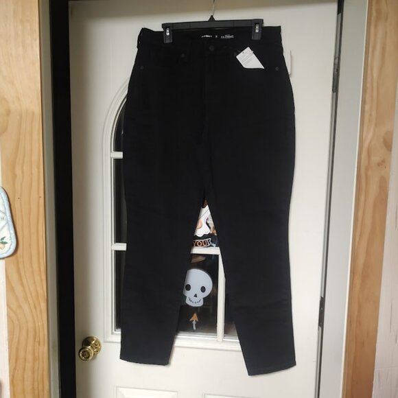New Old Navy Black O.G. Straight High Rise Jeans Size Women's 12 Tall - Picture 1 of 3